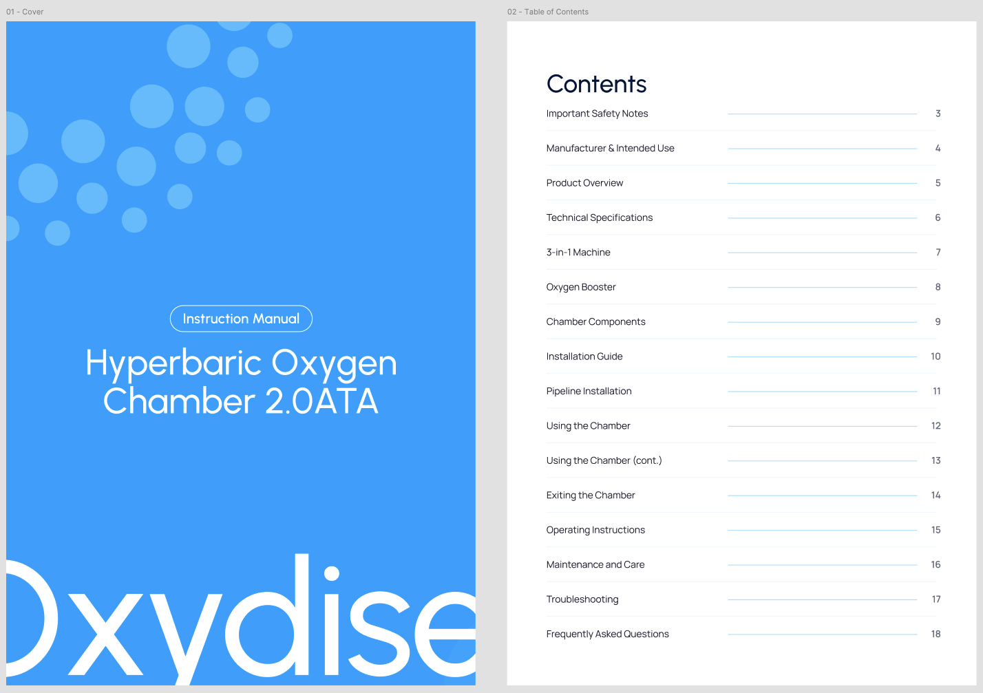The Oxydise logo cropped on the side, applied to a manual cover.